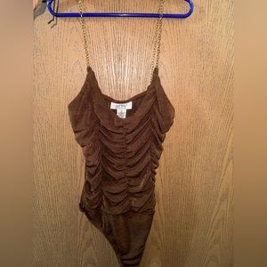 Just Polly one piece with golden chain as straps